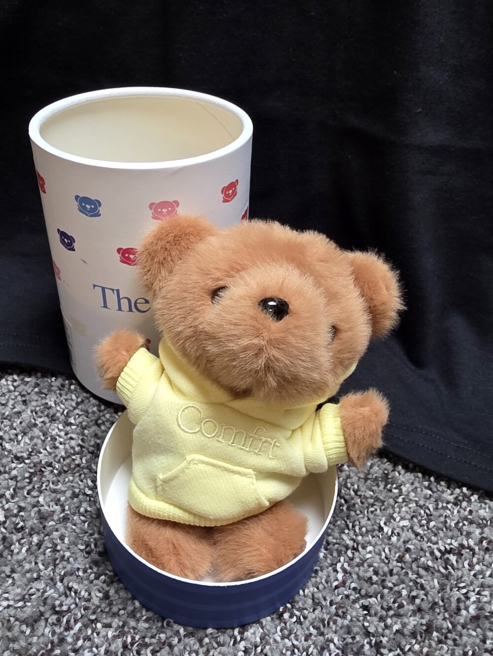 Comfort Plush Brown Teddy Bear in Yellow Hoodie for Small Pets